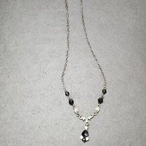 **Sale** 1928 dark silver tone with black necklace